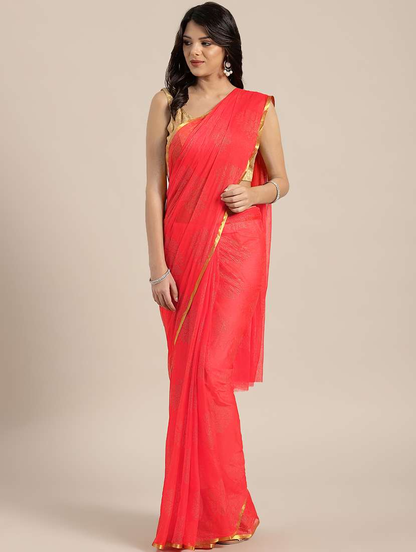 floral bordered saree with blouse