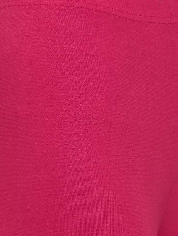 pink solid full length leggings - 16561544 -  Standard Image - 4