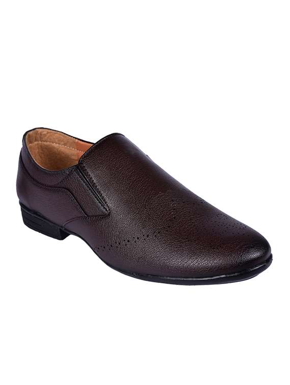 bb laa brown leatherette slip ons