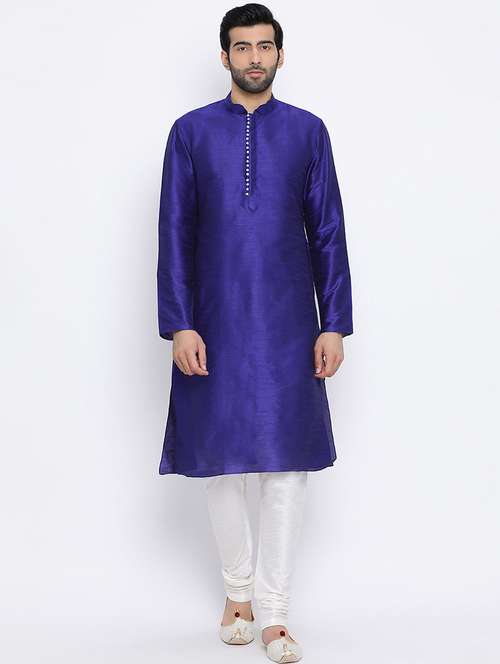 men solid kurta churidar ethnic wear set - 16562113 - Standard Image - 0
