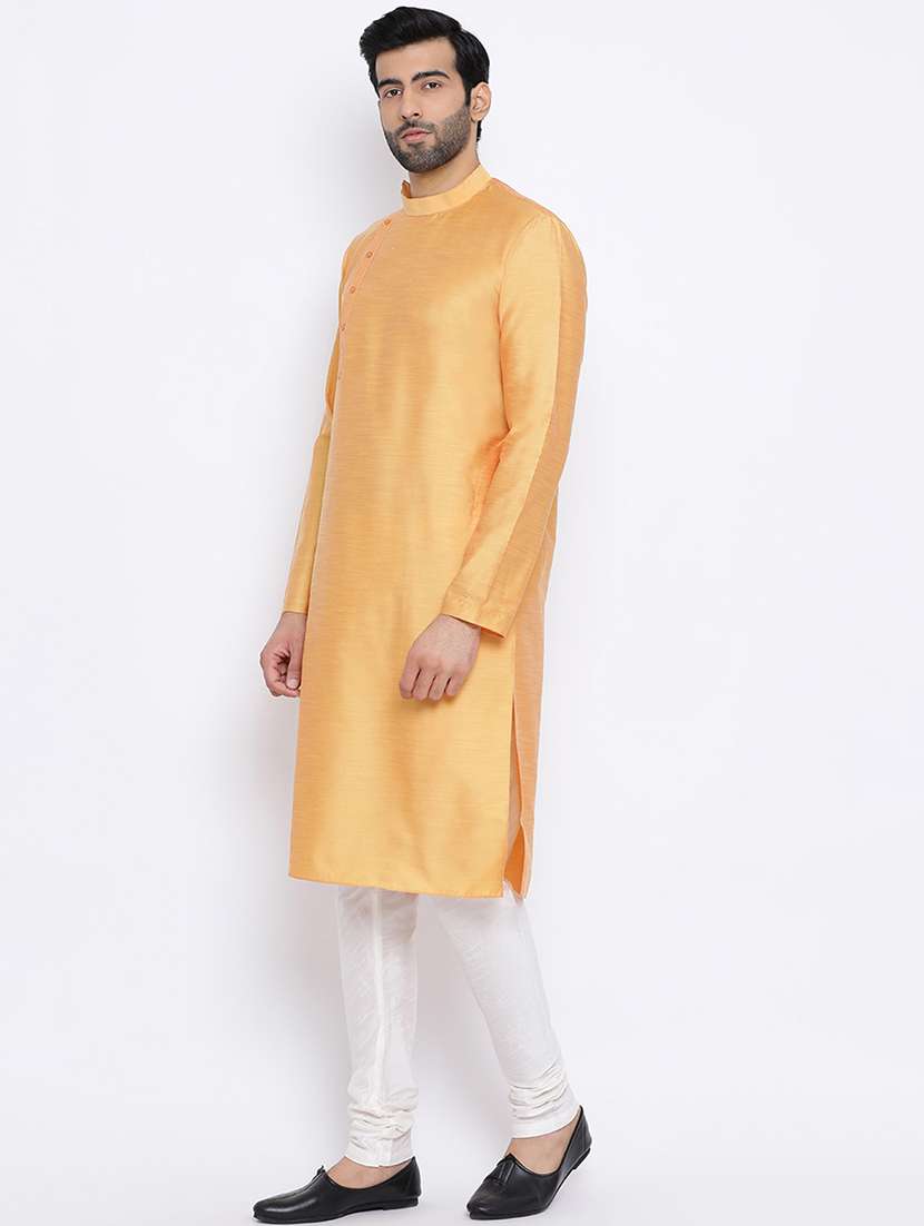 men solid kurta churidar ethnic wear set - 16562151 -  Standard Image - 1