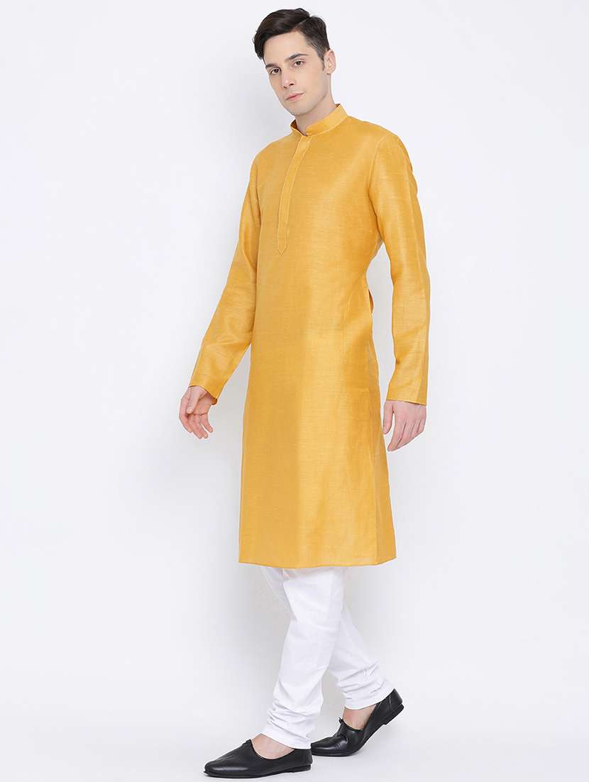 men solid kurta churidar ethnic wear set - 16562156 -  Standard Image - 1