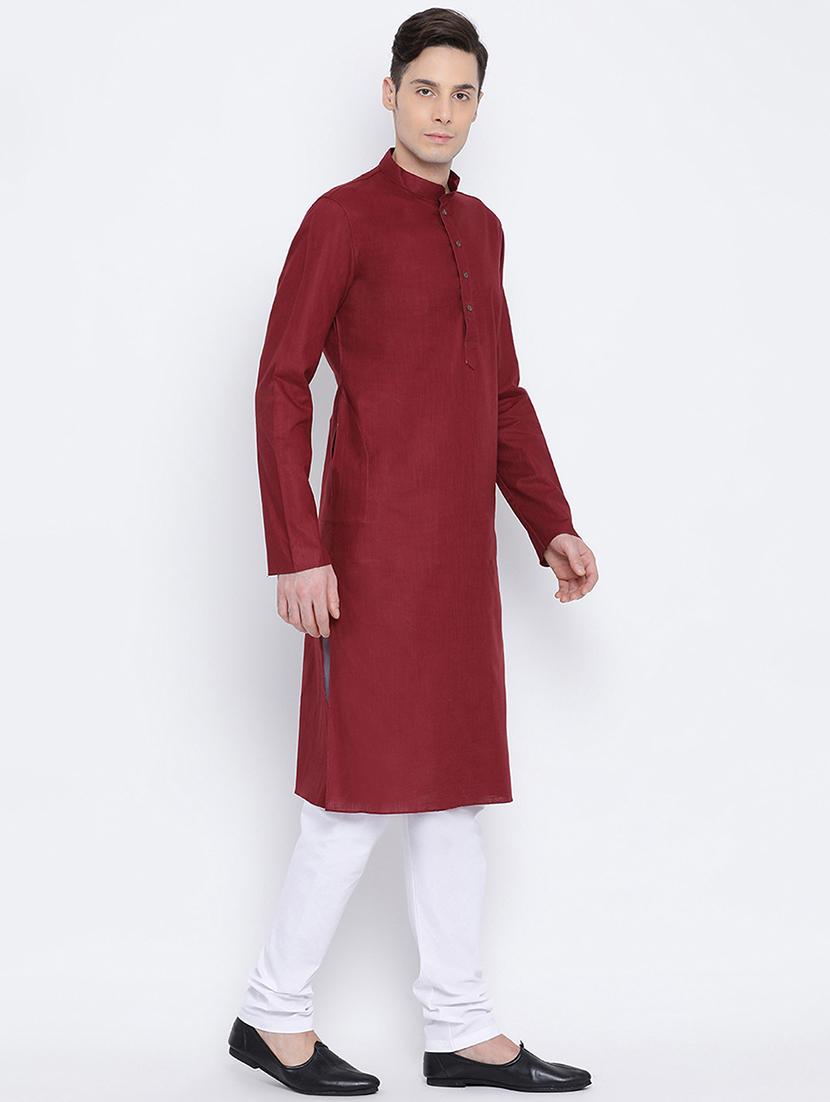 red solid long kurta - 16562573 - Standard Image - 1