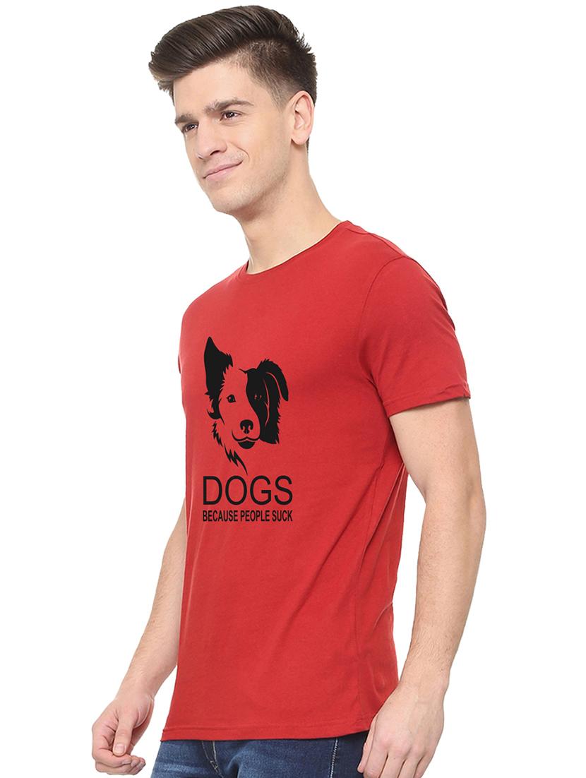 red typographic chest print t-shirt - 16563312 - Standard Image - 1