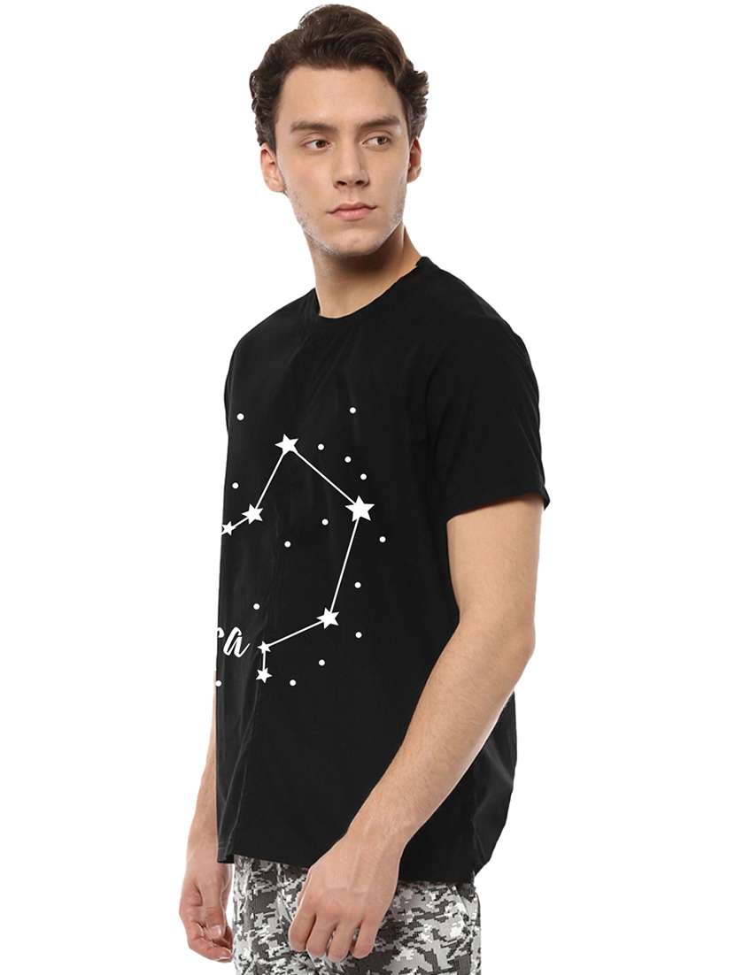 black chest print t-shirt - 16563338 -  Standard Image - 1
