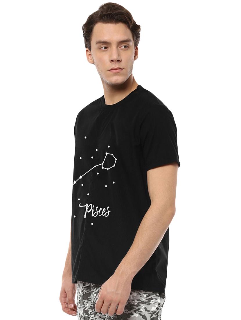 black chest print t-shirt - 16563346 - Standard Image - 1