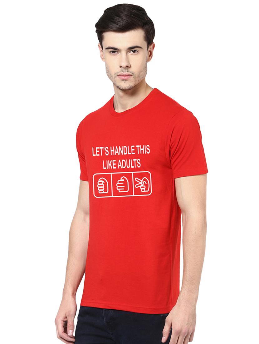 red typographic chest print t-shirt - 16563348 -  Standard Image - 1