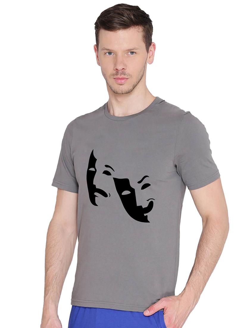 grey chest print t-shirt - 16563364 - Standard Image - 1
