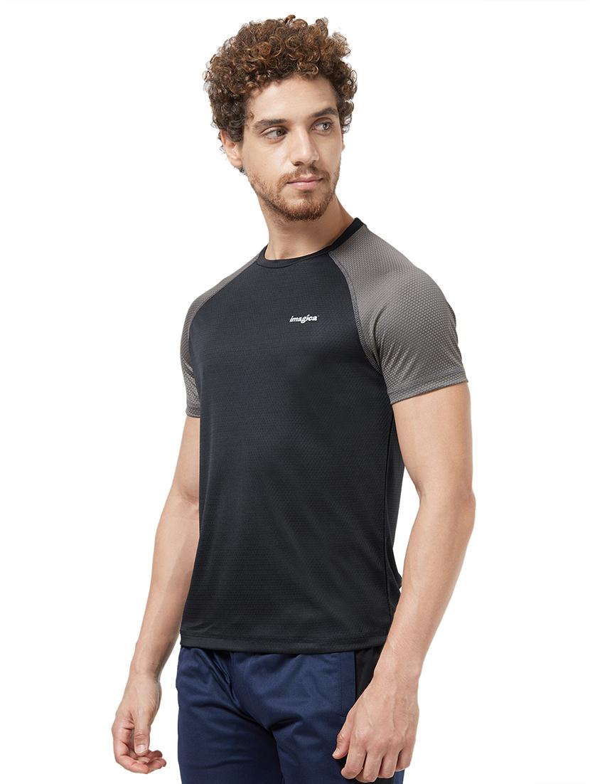 black solid raglan t-shirt - 16563828 -  Standard Image - 1