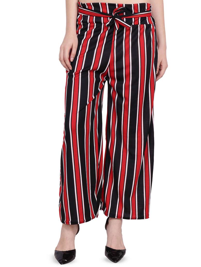 tie knot striped palazzo