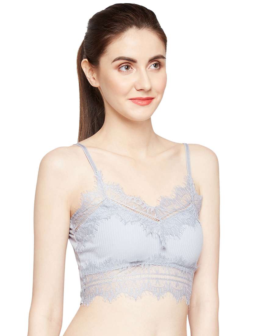 eyelash lace detail bralette - 16566906 - Standard Image - 1