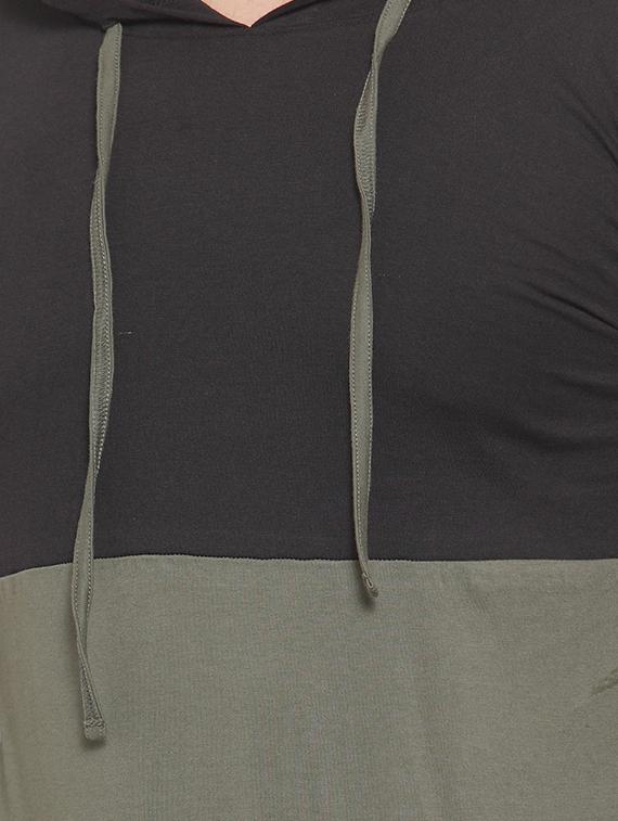 olive green color block sweatshirt - 16567851 - Standard Image - 4