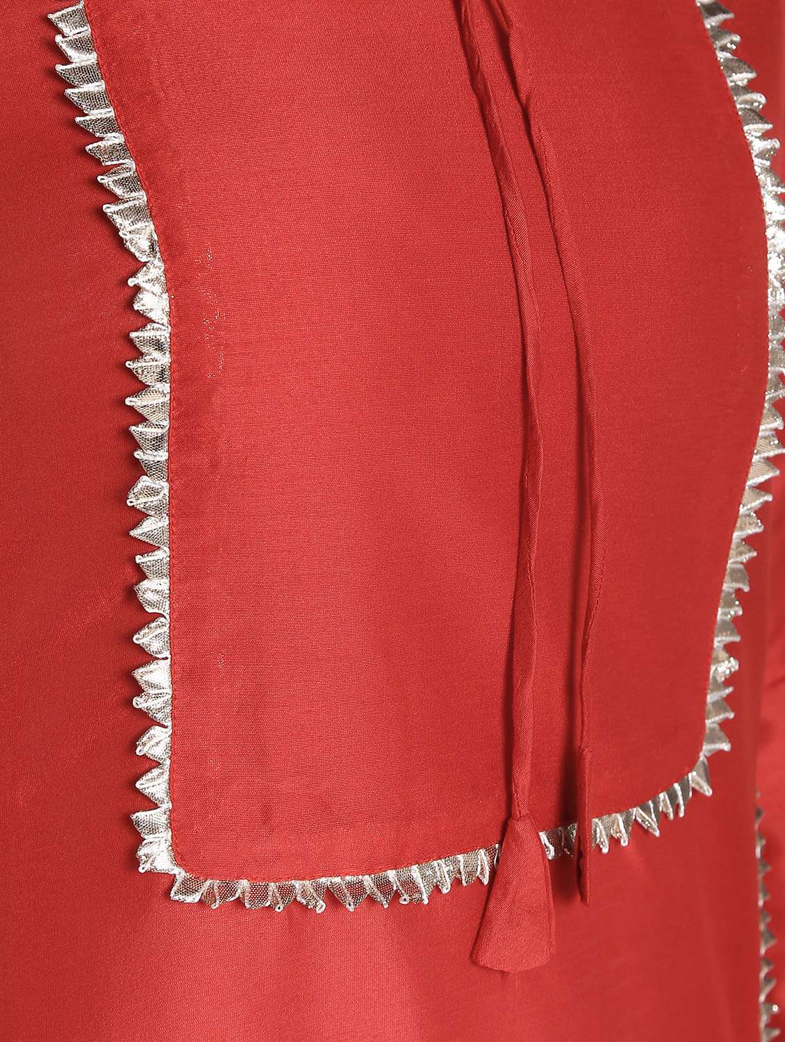 gota work silk fusion kurta - 16568777 -  Standard Image - 4