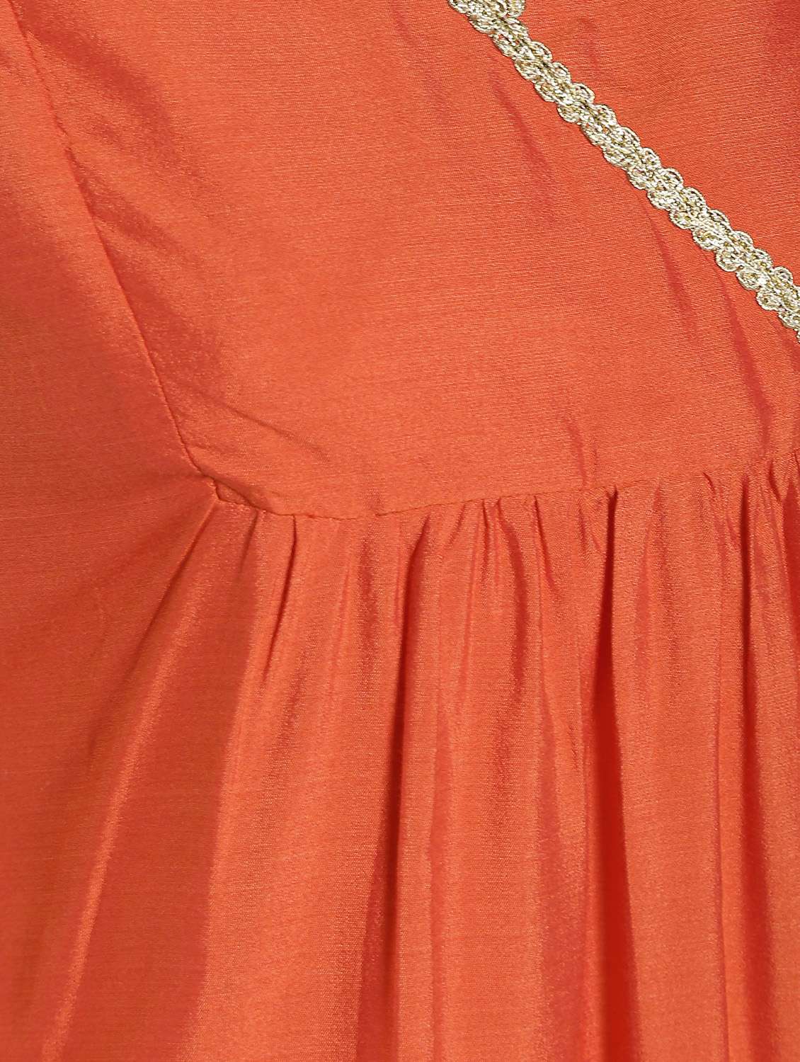 solid silk flared kurta - 16568803 -  Standard Image - 4