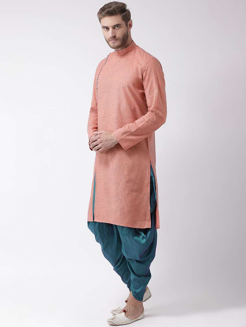 orange printed dhoti kurta set - 16569607 -  Standard Image - 1