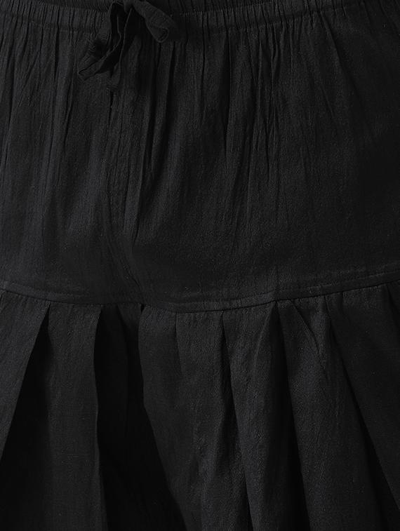 black dhoti kurta set with green jacquard nehru jacket - 16569692 - Standard Image - 4