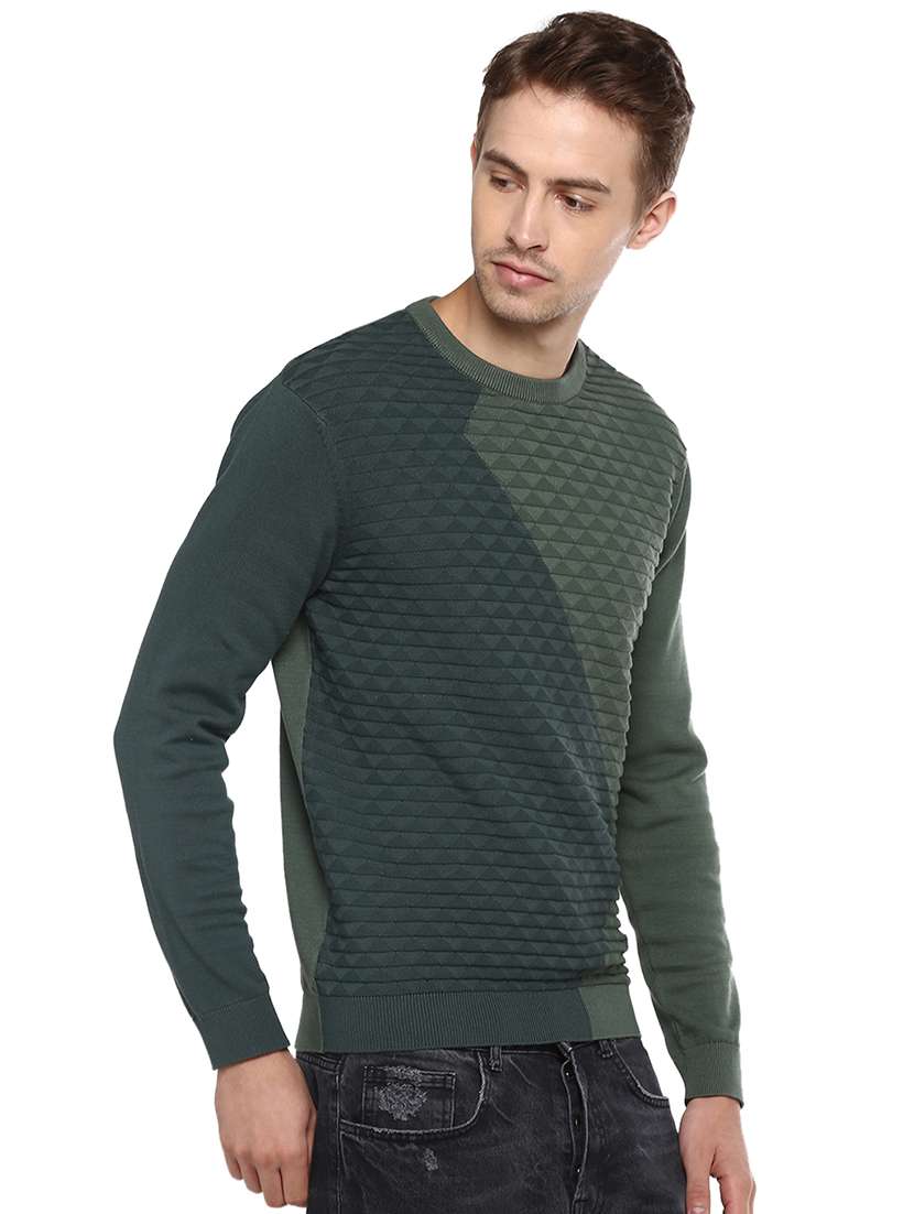 green color block pullover - 16570204 -  Standard Image - 1