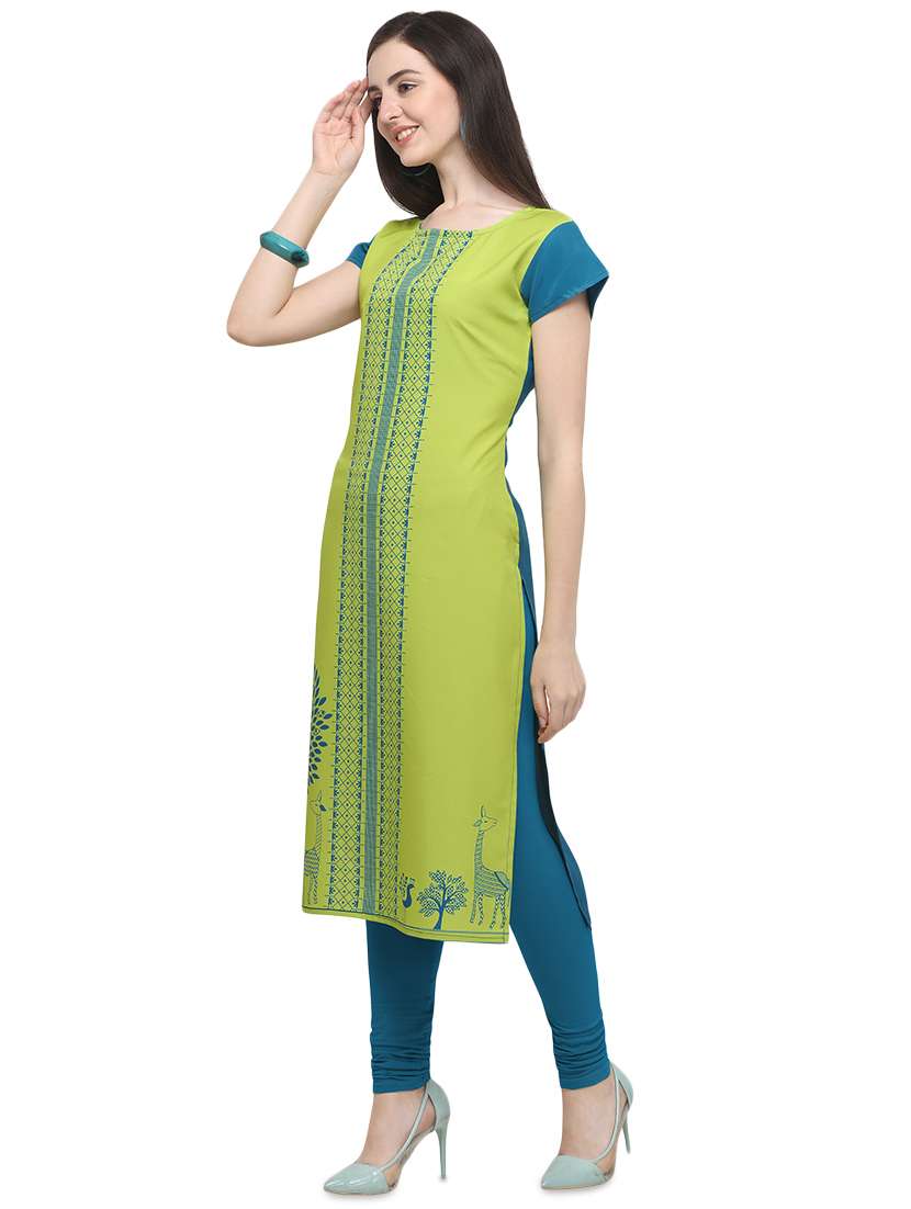 Printed Straight Kurta - 16570334 -  Standard Image - 1