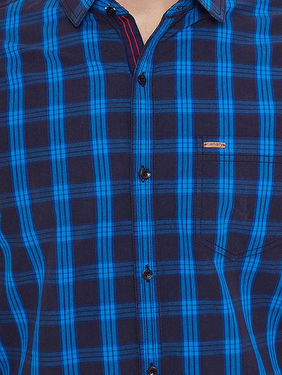 blue checkered casual shirt - 16570641 - Standard Image - 4
