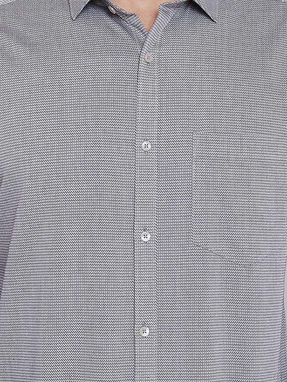 grey self design formal shirt - 16570675 -  Standard Image - 4