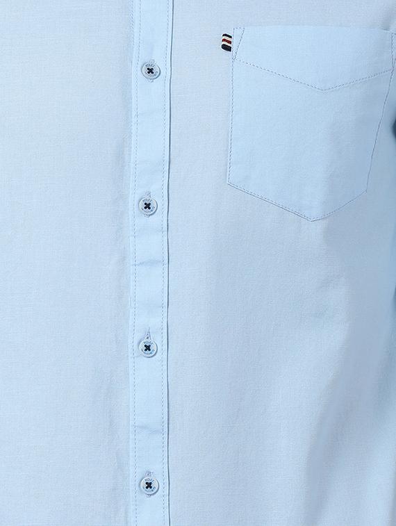light blue solid casual shirt - 16571313 - Standard Image - 4