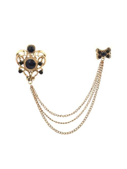 black gold tone brooch - 16571801 - Standard Image - 0