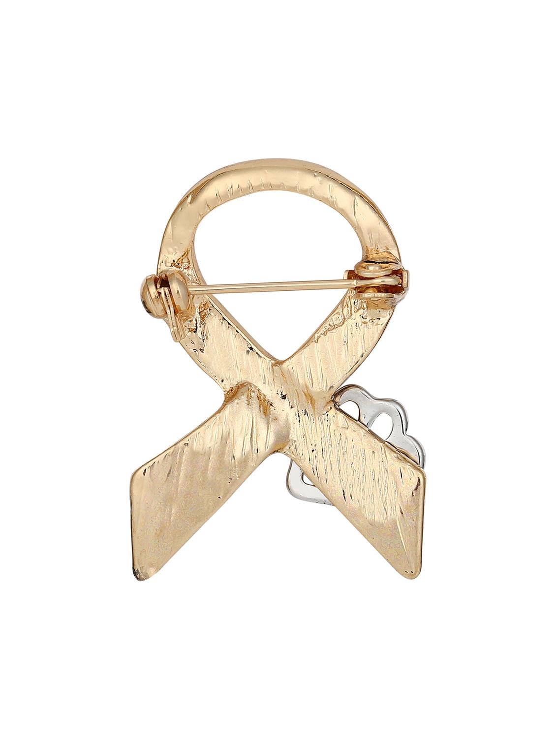 gold metal brooch - 16571842 -  Standard Image - 1
