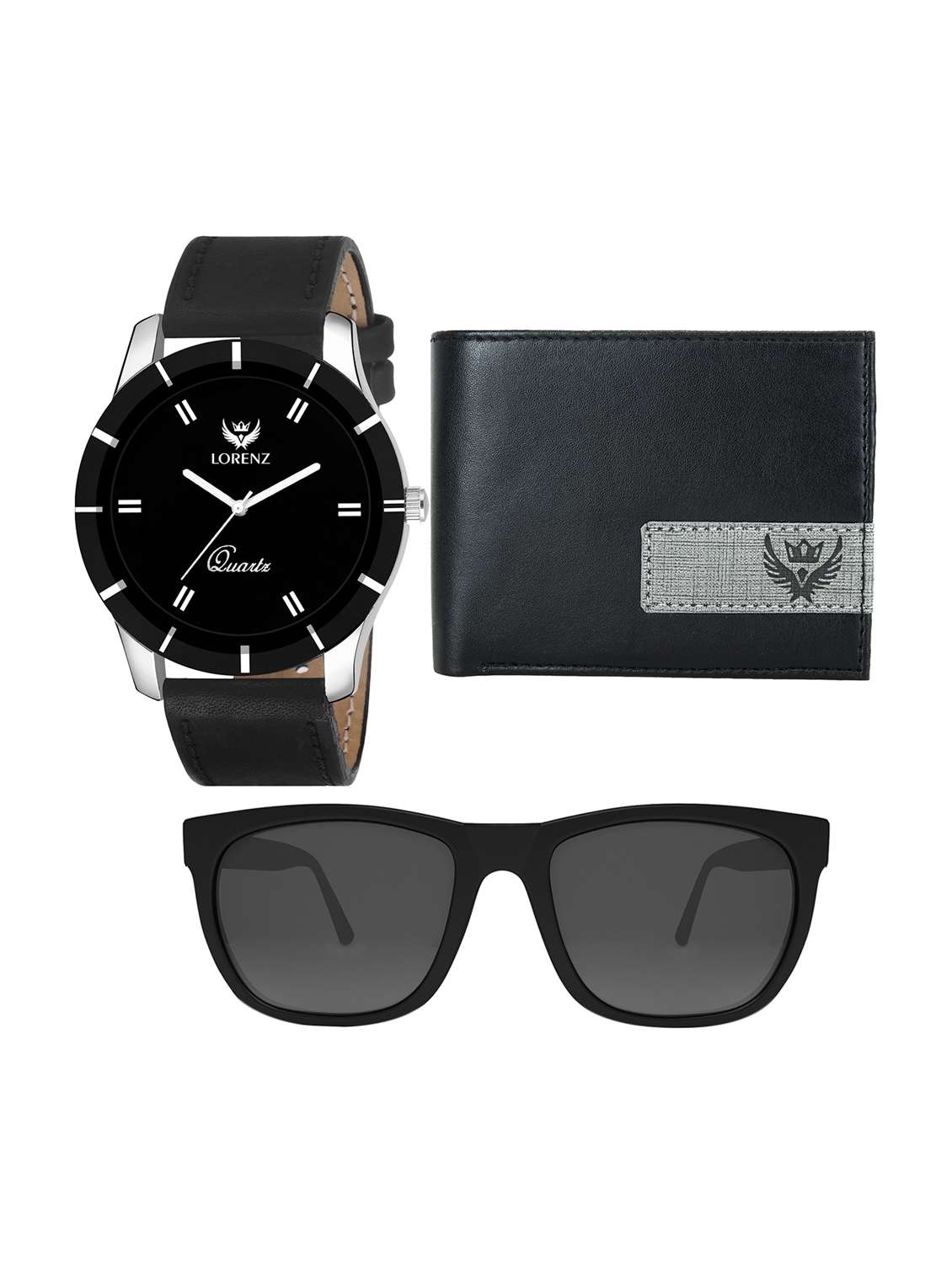 lorenz combo of analog watch, sunglasses and wallet