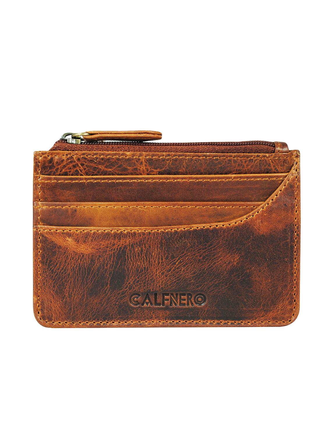brown leather card holder