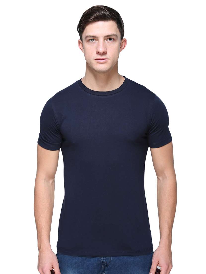 navy blue solid t-shirt