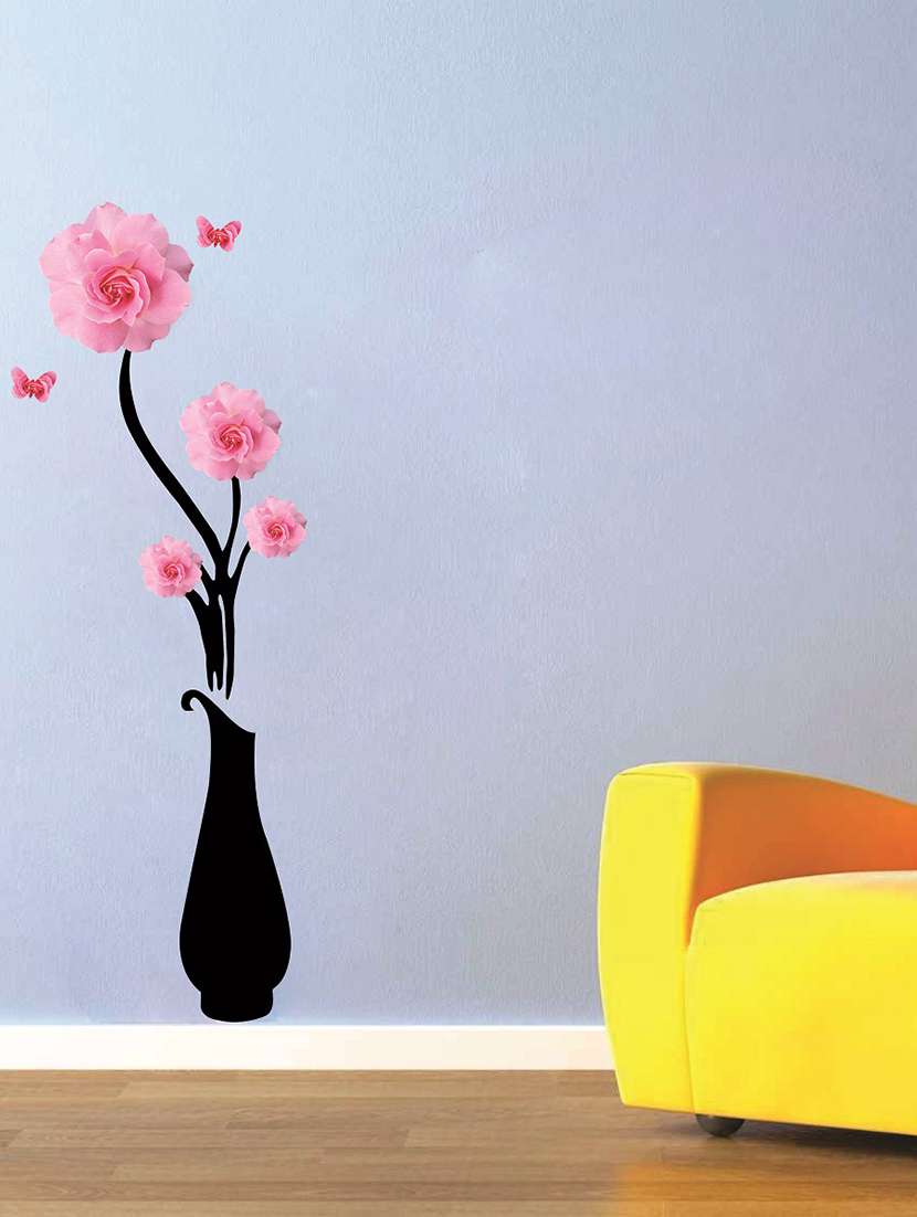  flower pot wall sticker for living room  