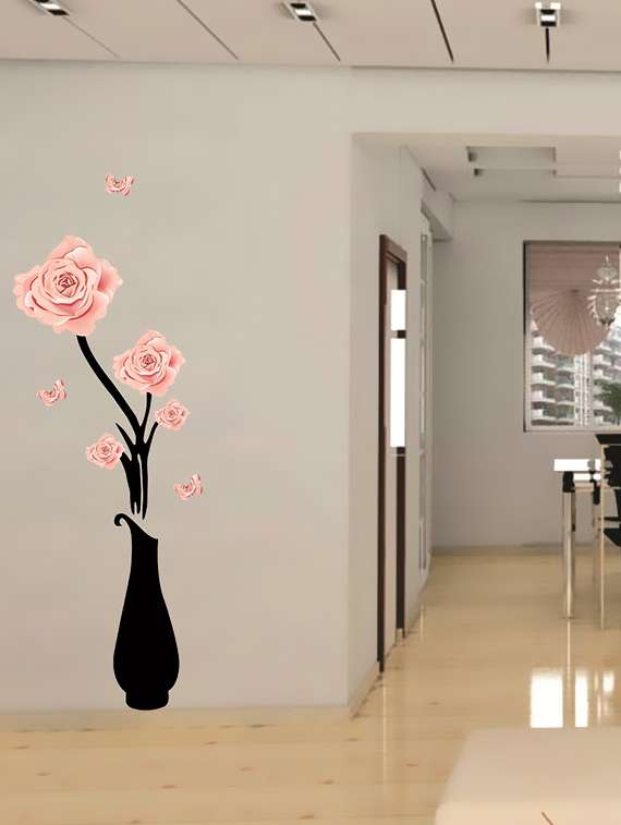  flower pot wall sticker for living room 
