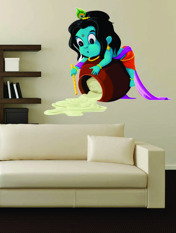  bal krishna wall sticker for living room