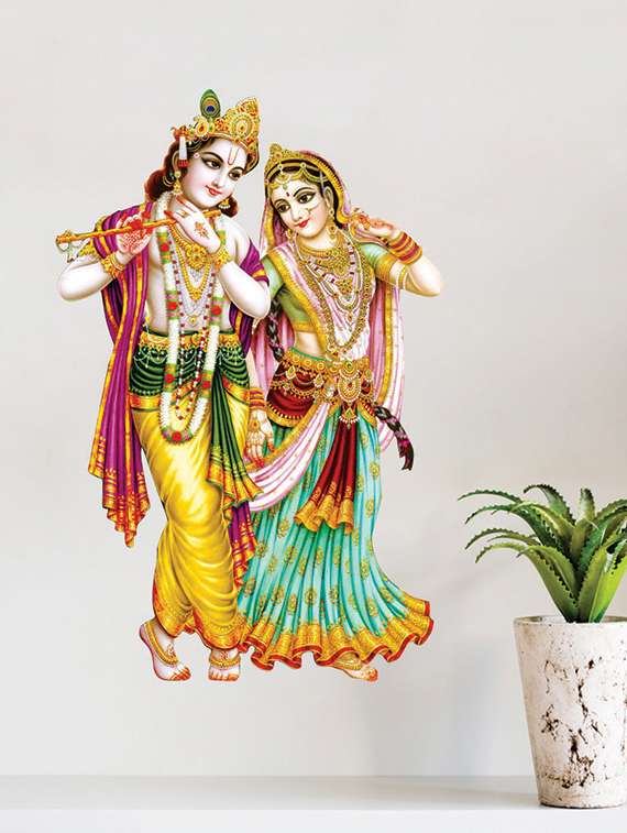 radha krishna wall sticker for living room - 16576372 -  Standard Image - 1