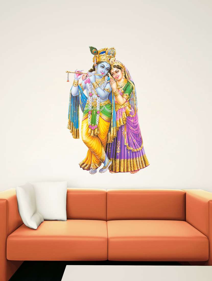 radha krishna wall sticker for living room - 16576404 - Standard Image - 1