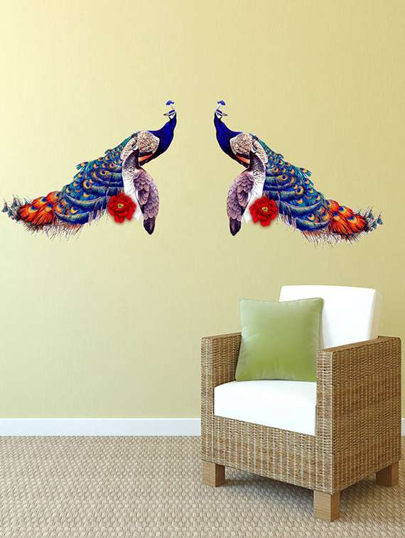  two peacocks wall sticker & decal  