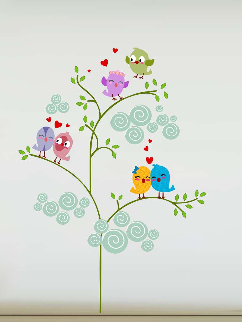   tree with birds wall sticker & decal   - 16576431 -  Standard Image - 1
