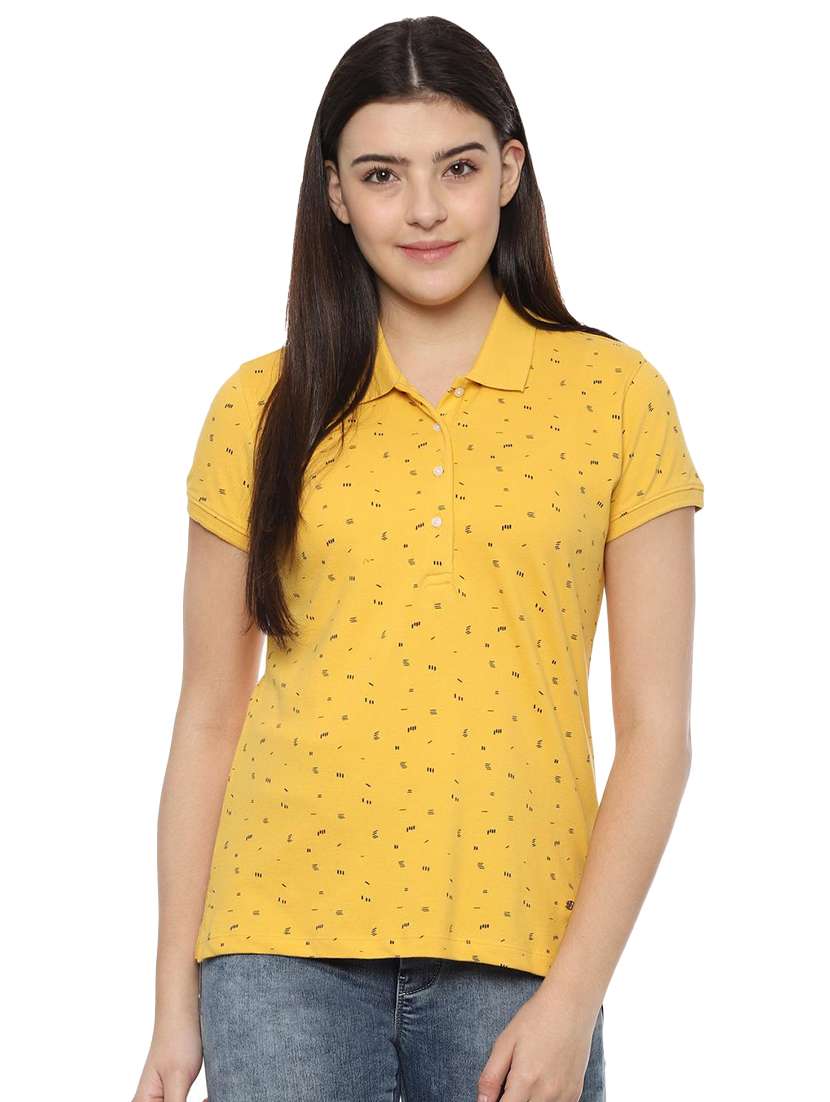 printed polo neck tee 