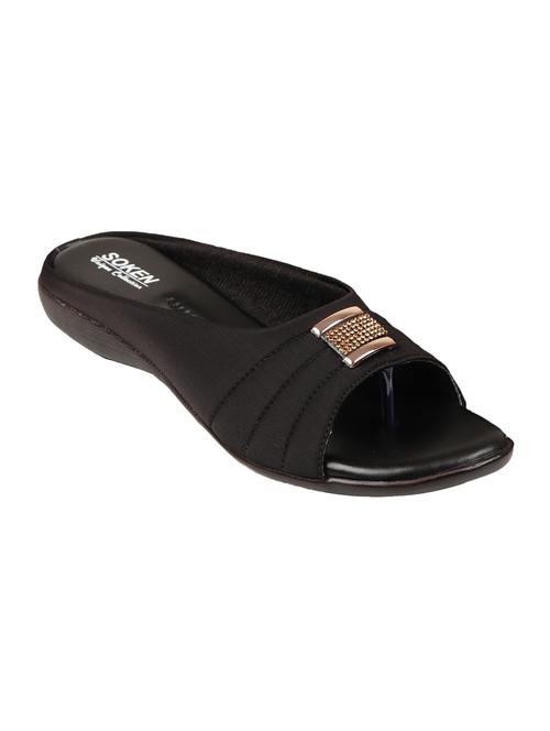 black slip on sandals - 16578603 - Standard Image - 0