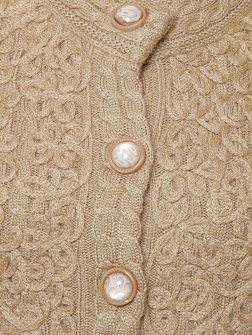 mandarin neck woven cardigan - 16581380 - Standard Image - 4
