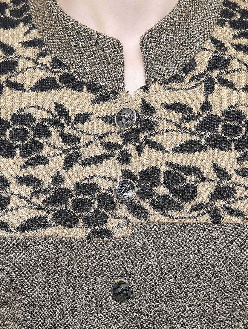 mandarin neck pocket slit cardigan - 16581386 - Standard Image - 4