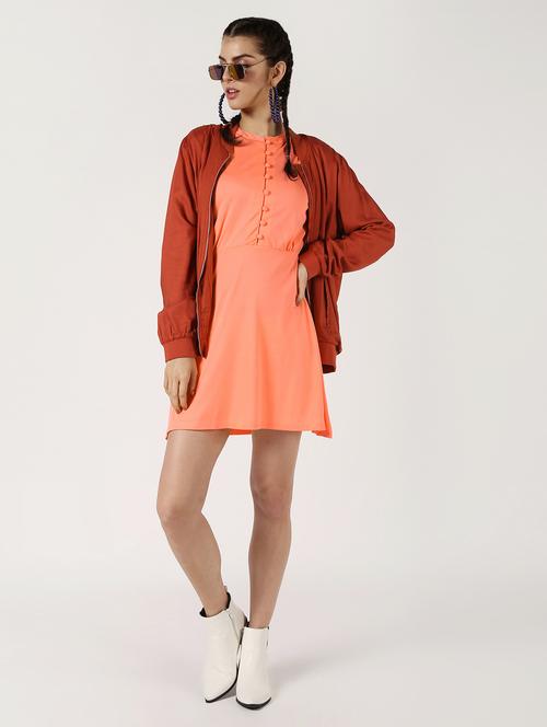 women's fit & flare solid dress - 16581433 -  Standard Image - 0