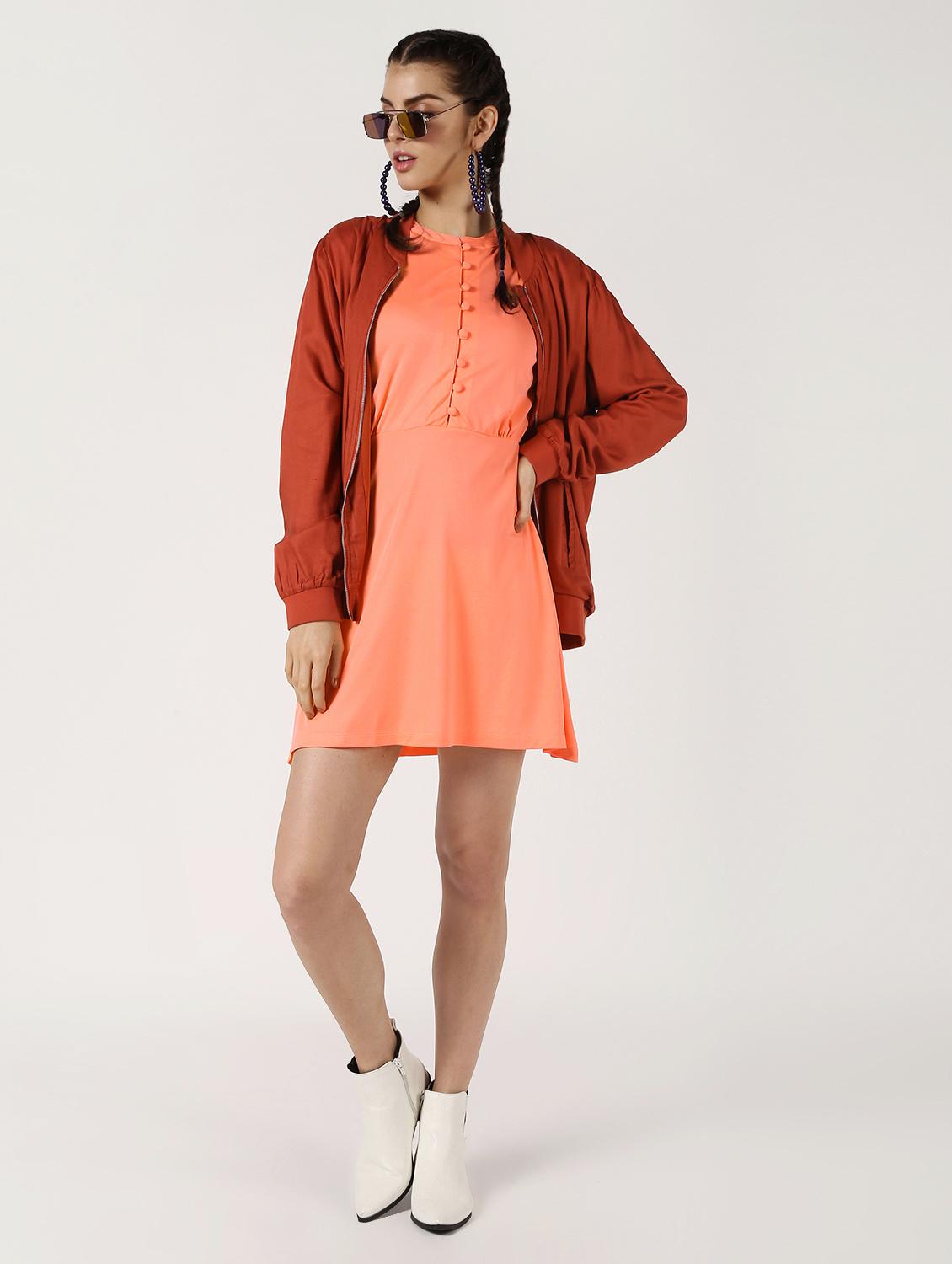 women's fit & flare solid dress - 16581433 -  Zoom Image - 0