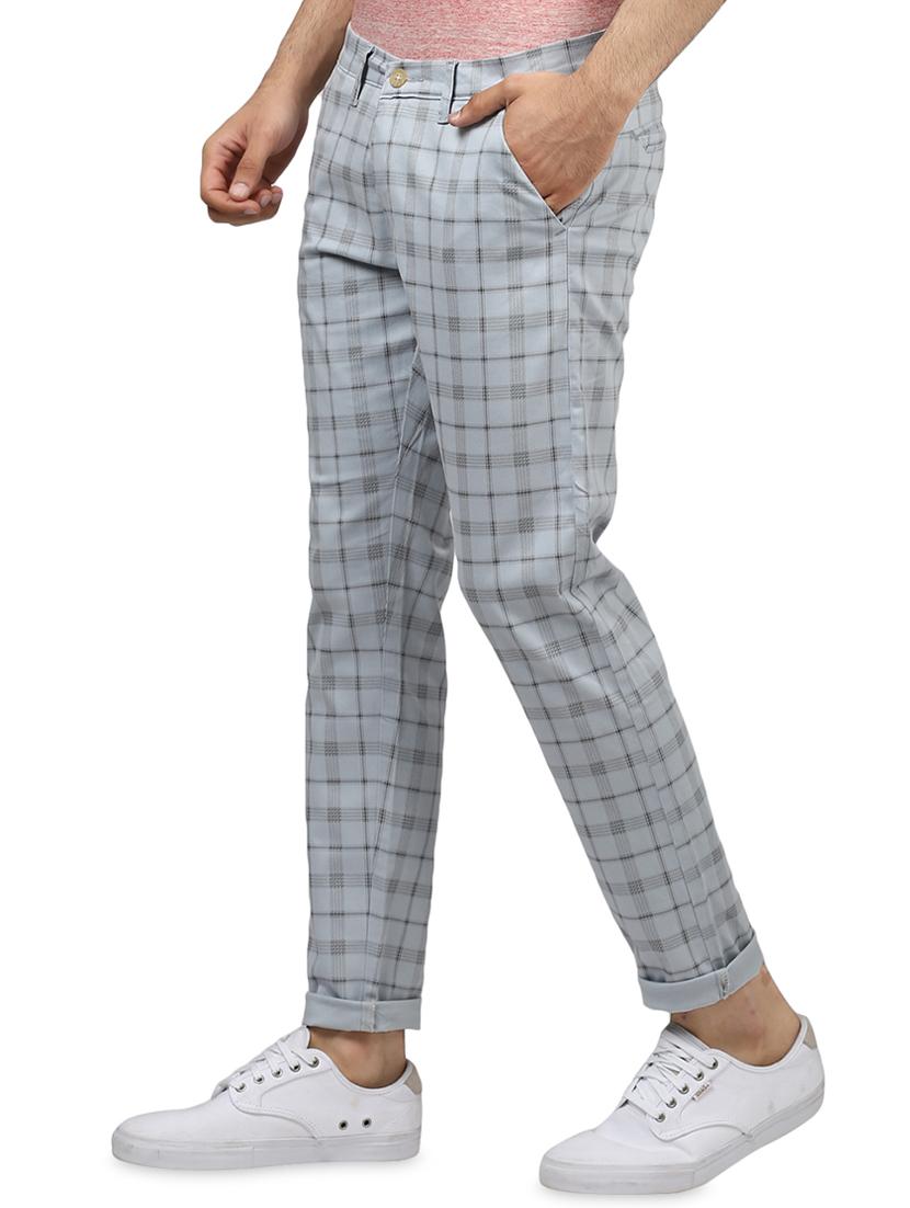 light blue checkered chinos - 16584178 - Standard Image - 1