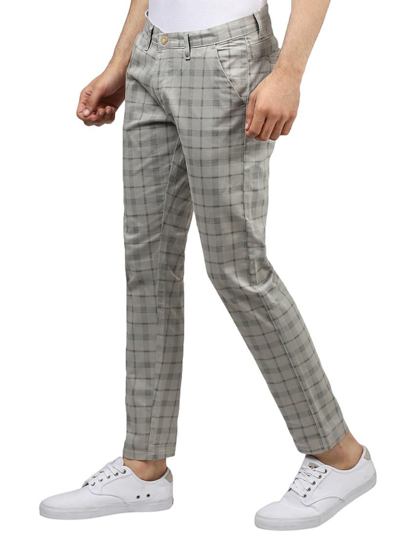 grey checkered chinos - 16584179 - Standard Image - 1