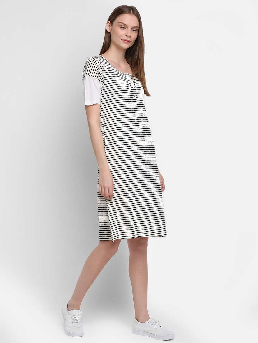 drop shoulder striped shift dress - 16584931 -  Standard Image - 1
