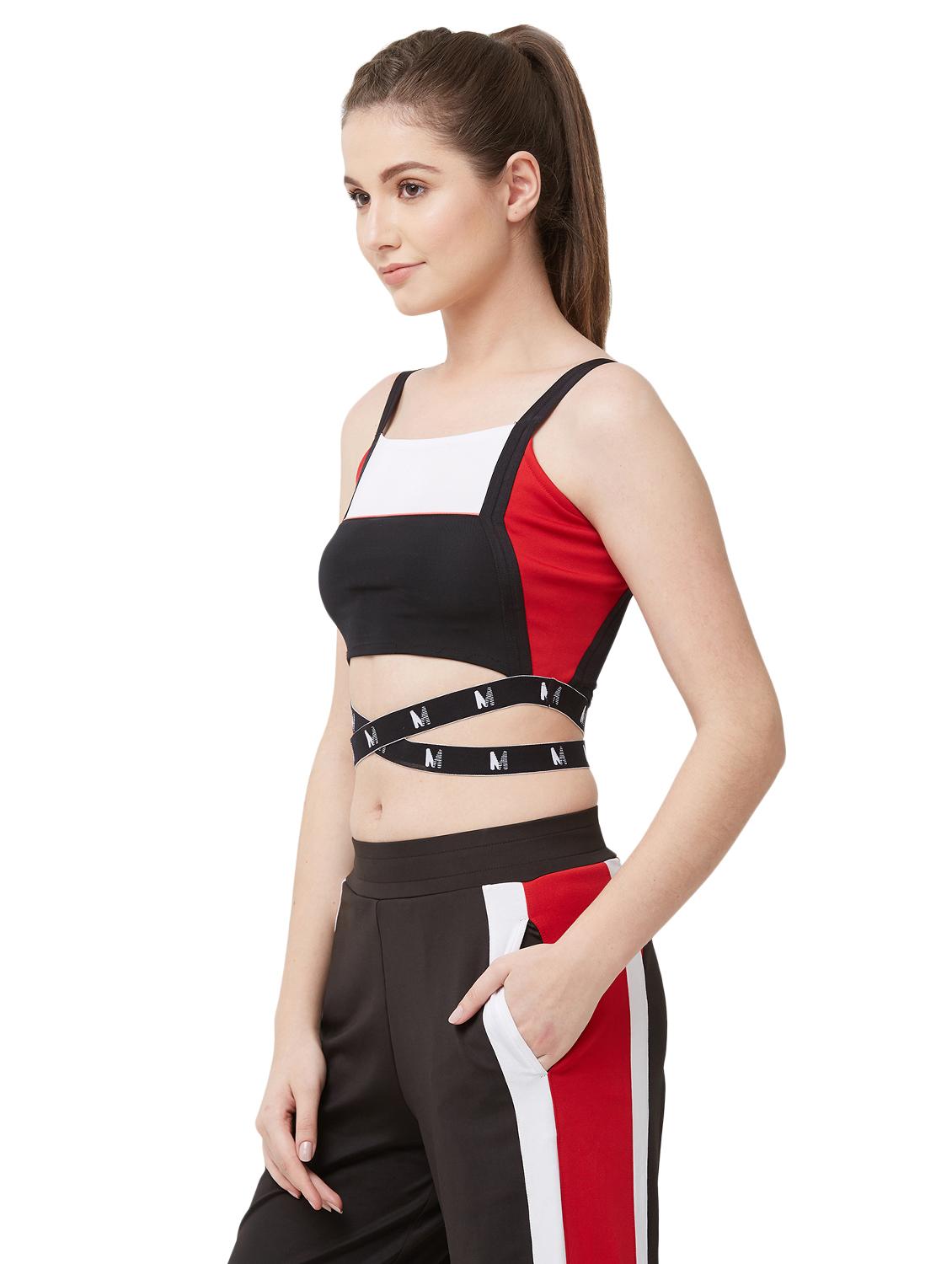 color block criss cross crop top - 16585209 -  Standard Image - 1