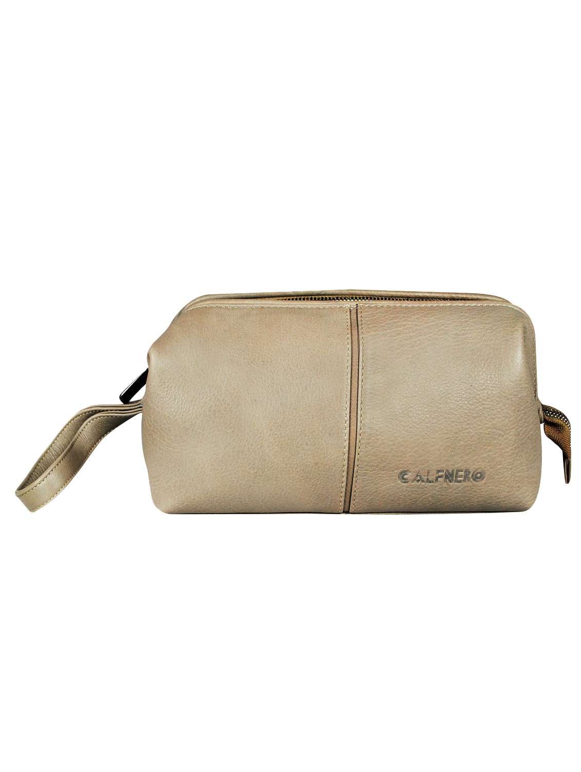 beige leather regular pouch