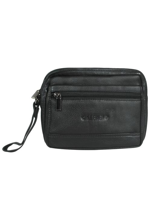 black leather regular pouch - 16585232 - Standard Image - 0