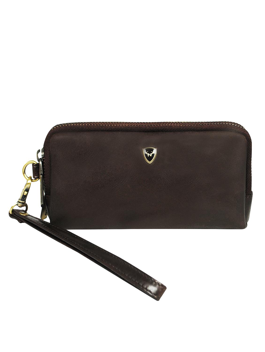 brown leather regular clutch - 16585234 - Zoom Image - 0